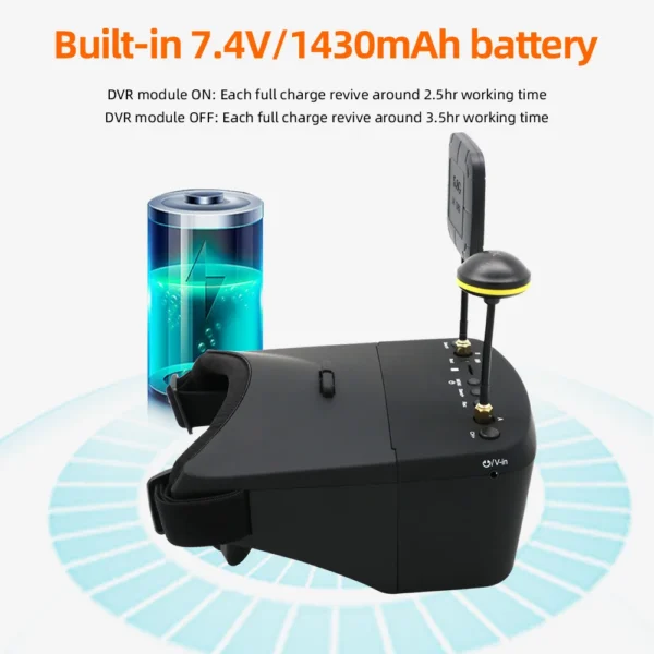 EV800D 5.8G 40CH 5 Inch 800*480 Video Headset HD DVR Diversity FPV Goggles With Battery For RC Model RC FPV Drone - Image 3