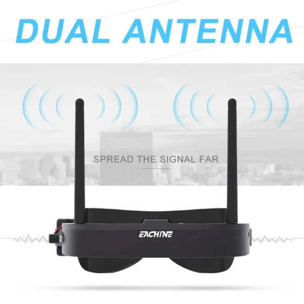 Eachine EV100 720*540 5.8G 72CH FPV Goggles With Dual Antennas Fan 18650 Battery Case For RC Drone - Image 2
