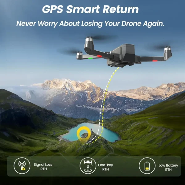 WeFone WF30 GPS Drones with Camera for Adults 4k, 5G Wi-Fi Foldable RC Quadcopter , 40 Mins Flight Time, Black,C0. - Image 3